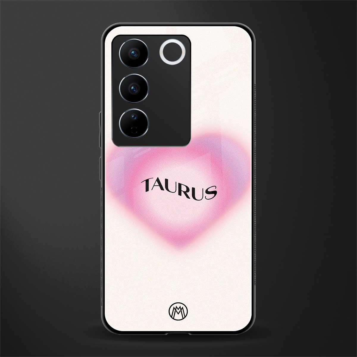 taurus minimalistic back phone cover | glass case for vivo v27 pro 5g