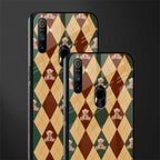 ted checkered pattern glass case for realme narzo 10a image-2