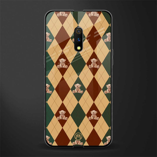 ted checkered pattern glass case for realme x image