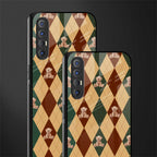 ted checkered pattern glass case for oppo reno 3 pro image-2