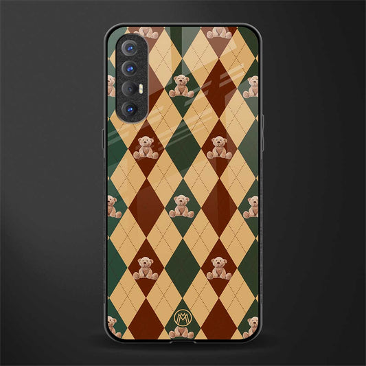 ted checkered pattern glass case for oppo reno 3 pro image