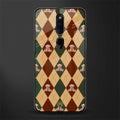 ted checkered pattern glass case for oppo f11 pro image