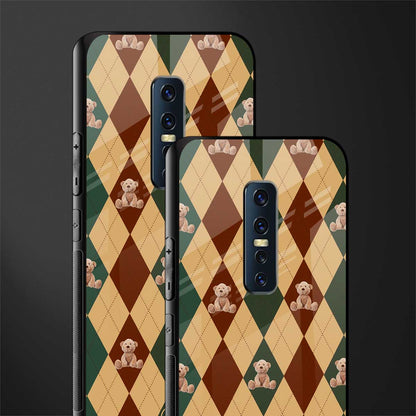 ted checkered pattern glass case for vivo v17 pro image-2