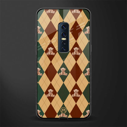 ted checkered pattern glass case for vivo v17 pro image