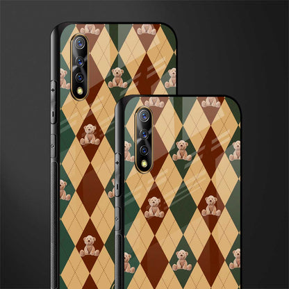 ted checkered pattern glass case for vivo s1 image-2