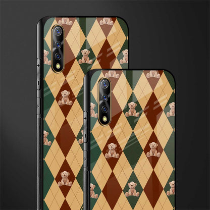 ted checkered pattern glass case for vivo z1x image-2