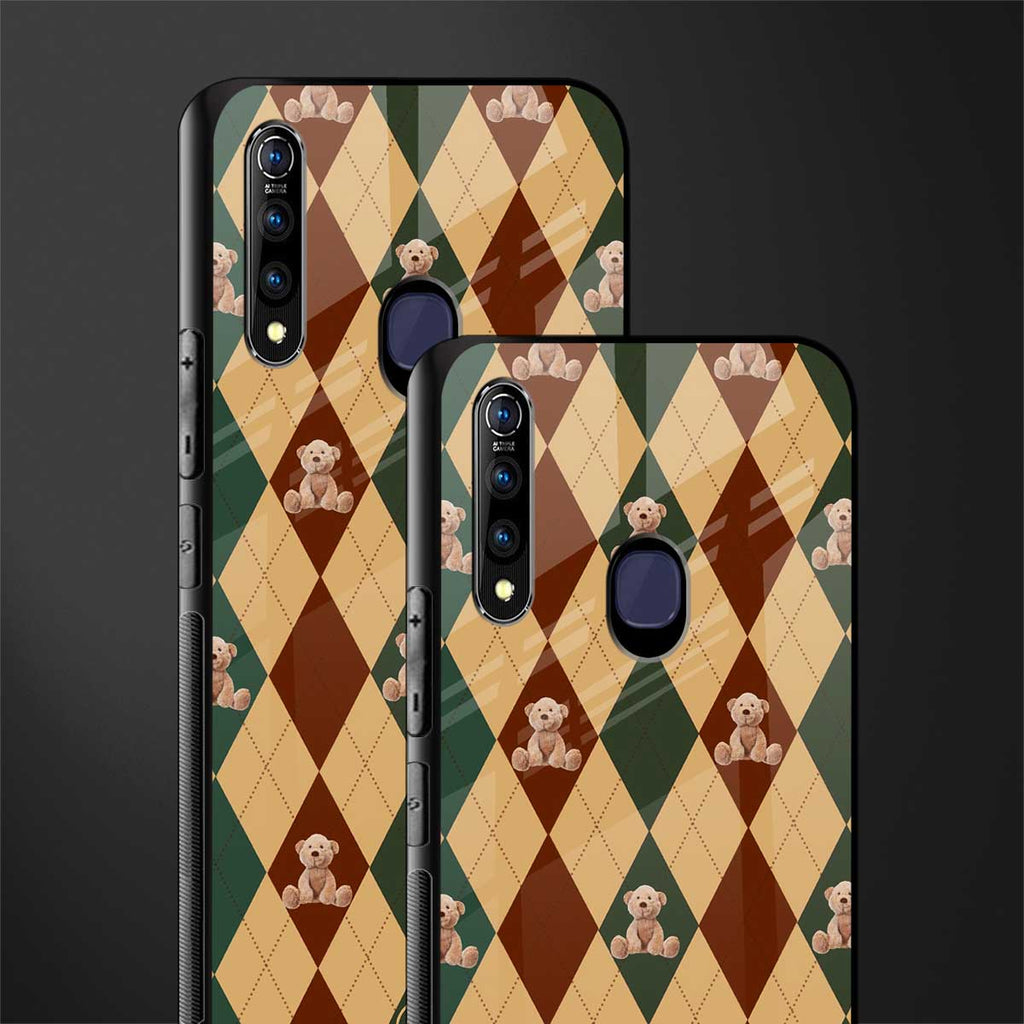 ted checkered pattern glass case for vivo z1 pro image-2