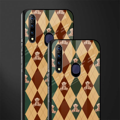 ted checkered pattern glass case for vivo z1 pro image-2