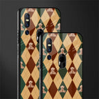 ted checkered pattern glass case for vivo v15 image-2