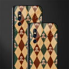 ted checkered pattern glass case for vivo v15 pro image-2