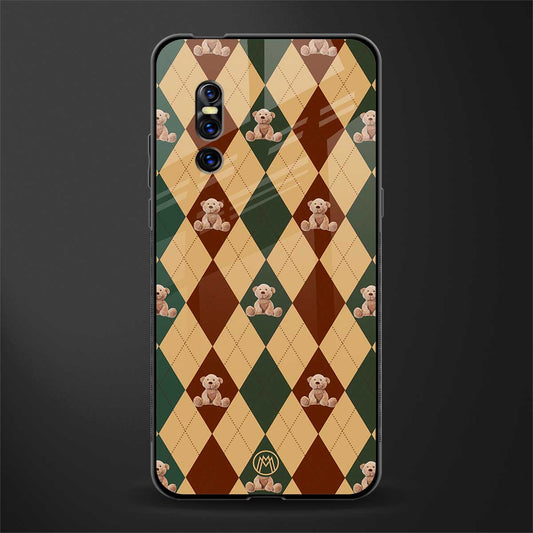 ted checkered pattern glass case for vivo v15 pro image