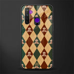 ted checkered pattern glass case for realme 5i image