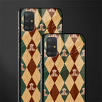 ted checkered pattern glass case for samsung galaxy a51 image-2