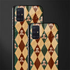 ted checkered pattern glass case for samsung galaxy a71 image-2