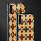 ted checkered pattern glass case for samsung galaxy a50s image-2
