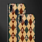 ted checkered pattern glass case for samsung galaxy m10s image-2