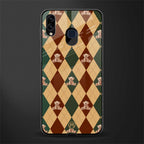 ted checkered pattern glass case for samsung galaxy a20 image