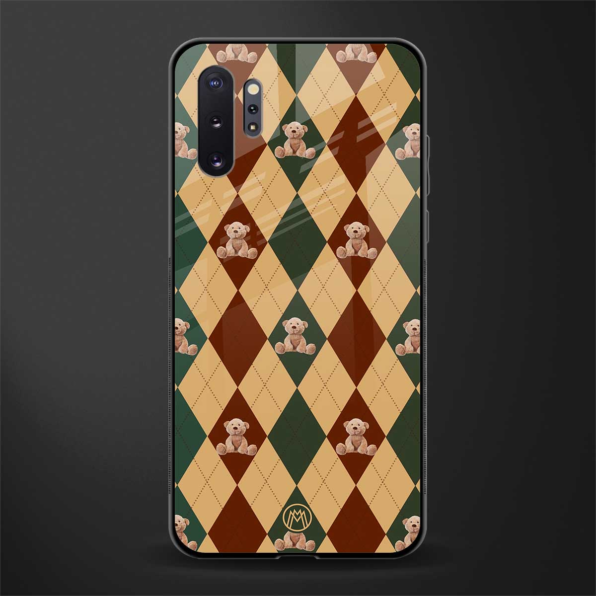 ted checkered pattern glass case for samsung galaxy note 10 plus image