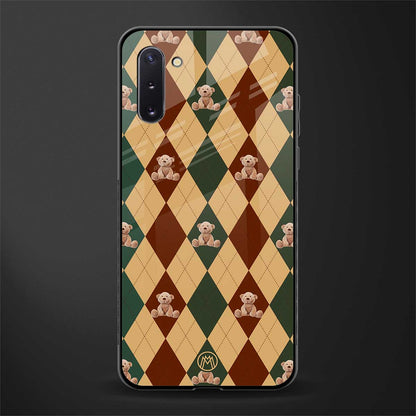 ted checkered pattern glass case for samsung galaxy note 10 image