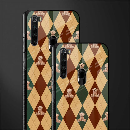 ted checkered pattern glass case for redmi note 8 image-2