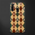 ted checkered pattern glass case for redmi note 8 image