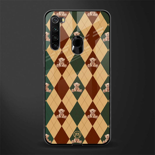 ted checkered pattern glass case for redmi note 8 image