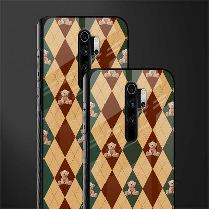 ted checkered pattern glass case for redmi note 8 pro image-2