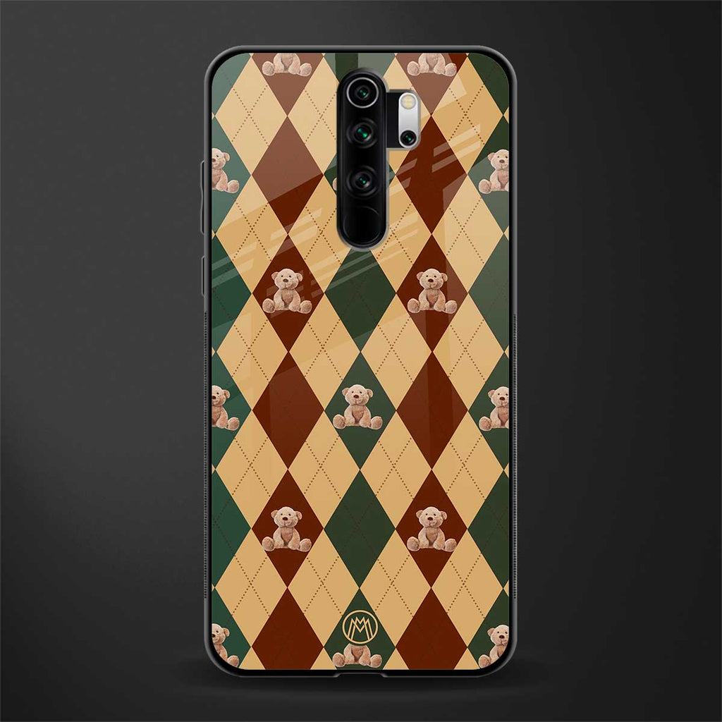 ted checkered pattern glass case for redmi note 8 pro image