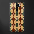ted checkered pattern glass case for redmi note 8 pro image