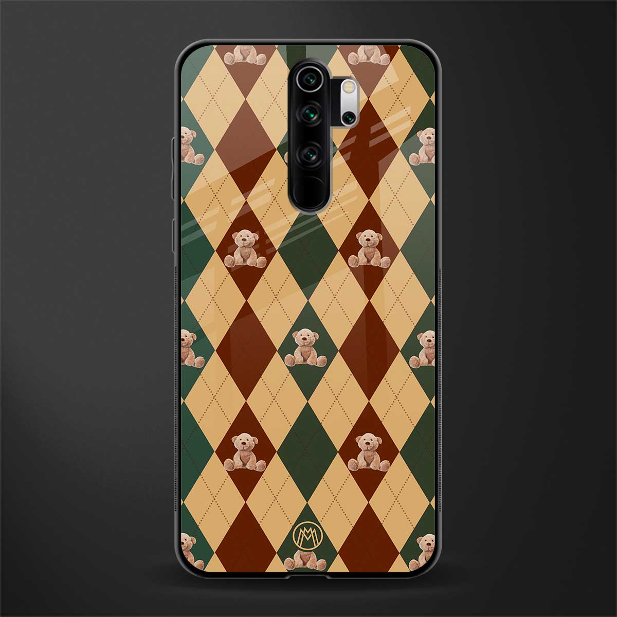 ted checkered pattern glass case for redmi note 8 pro image