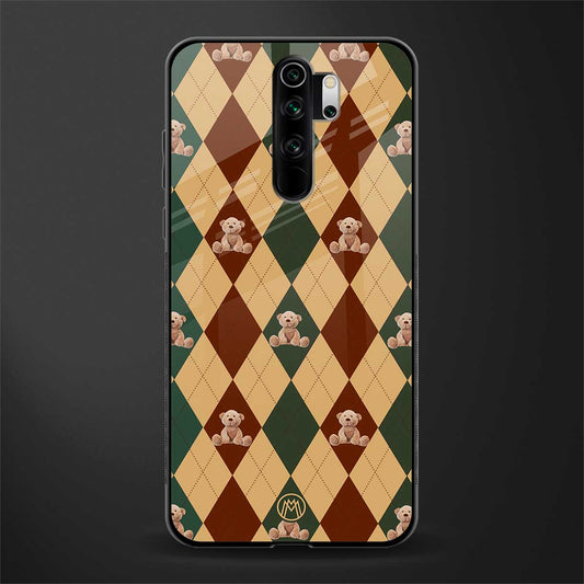 ted checkered pattern glass case for redmi note 8 pro image