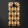 ted checkered pattern glass case for redmi note 9 pro image