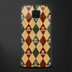 ted checkered pattern glass case for redmi note 9 pro image