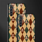ted checkered pattern glass case for realme 6 image-2