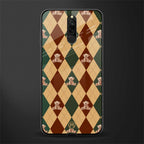 ted checkered pattern glass case for redmi 8 image