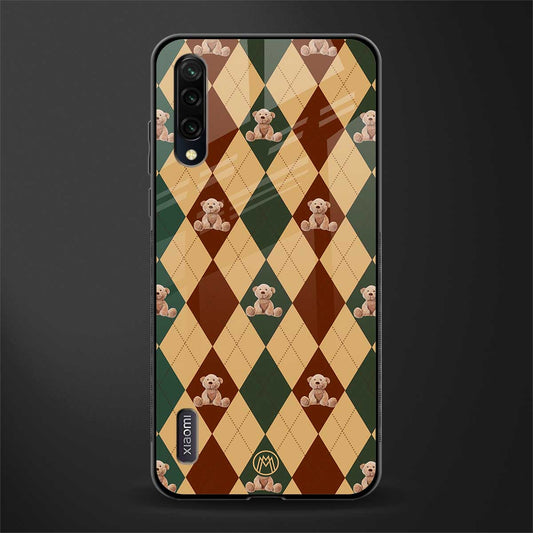 ted checkered pattern glass case for mi a3 redmi a3 image