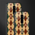 ted checkered pattern glass case for samsung galaxy s9 plus image-2