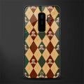 ted checkered pattern glass case for samsung galaxy s9 plus image
