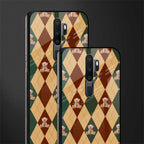 ted checkered pattern glass case for oppo a9 2020 image-2