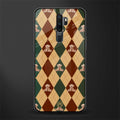 ted checkered pattern glass case for oppo a5 2020 image