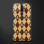 ted checkered pattern glass case for oppo a5 2020 image