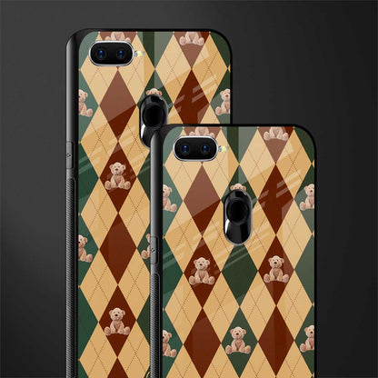 ted checkered pattern glass case for oppo a7 image-2