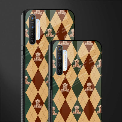 ted checkered pattern glass case for realme xt image-2