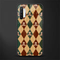 ted checkered pattern glass case for realme x2 image