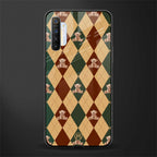 ted checkered pattern glass case for realme x2 image