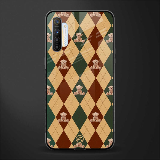ted checkered pattern glass case for realme xt image