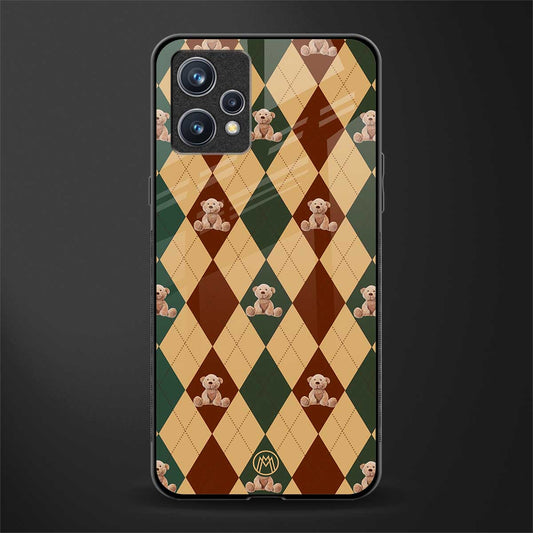 ted checkered pattern glass case for realme 9 pro plus 5g image