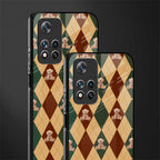 ted checkered pattern glass case for poco m4 pro 5g image-2