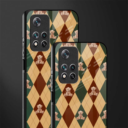 ted checkered pattern glass case for xiaomi 11i 5g image-2