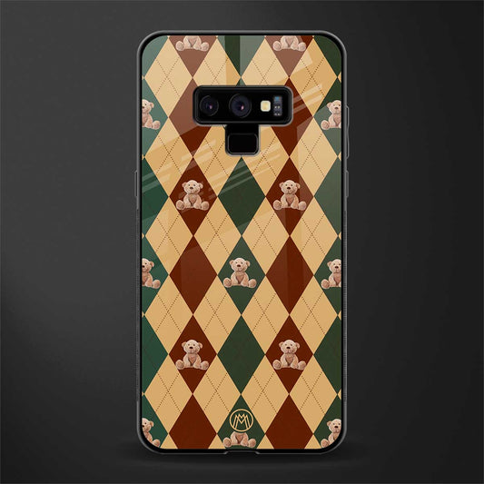 ted checkered pattern glass case for samsung galaxy note 9 image